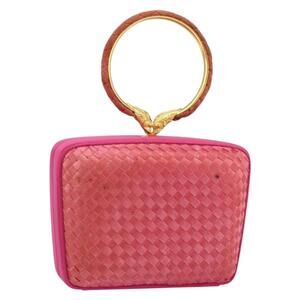 BOTTEGA VENETA INTRECCIATO Hand Bag Leather Pink Gold Auth 155308V